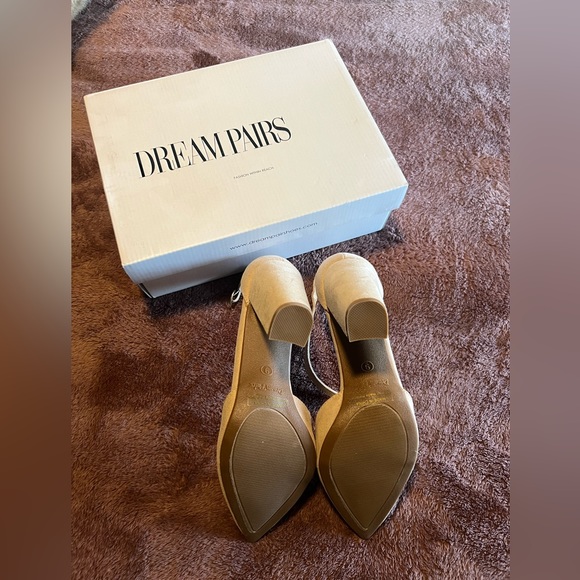 BNIB Dreampairs suede tan heels - women’s size 9 - Picture 5 of 5